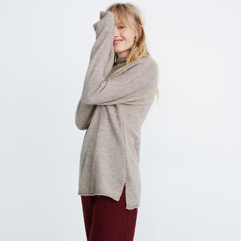 Madewell Boucle Mockneck Tunic Sweater